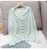 2 023 novo verão casaco de malha mulheres casaco com capuz camisola fina oco protetor solar