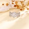 Anillo de Encaje de Diamantes Completos Moda Lujo Ligero Deseo Nuevo Anillo de Corona Hueca Anillo de Encaje Retro Transfronterizo Europeo y Americano
