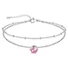 Tobillera Ajustable Europea y Americana Transfronteriza Colorida Mes Piedra de Nacimiento Incrustada Accesorios para el Pie Joyería para Niñas Venta al por Mayor