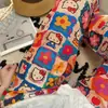 Pantalones de pijama de algodón y seda para casa de verano, longitud de nueve puntos, talla grande, pantalones casuales holgados a cuadros para casa, cómodos 05