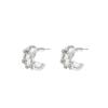 Coreano S925 Agulha de Prata Nicho Design Sentido Semicírculo Espelho Brincos Novo Estilo Elegante Simples Internet Celebridade ColdStyle Brincos