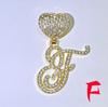 Nuevo aleación hipster 26 letras inglesas diamante colgante de amor diseño original cadena cubana estilo hip hop transfronterizo
