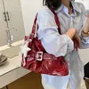 Bolsa de Ombro Plissada Estilo Coreano 2026 para Mulheres, Bolsa Transversal de Couro PU de Grande Capacidade, Bolsa Versátil e Elegante para o Dia a Dia e Trabalho