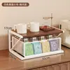 Estante de almacenamiento de escritorio para bolsitas de té, bocadillos, cafetera de capas, mesa de comedor, portavasos tipo cajón, organizador de escritorio