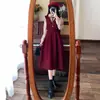 Vestido Talla Grande Chica Gordita Cubre Piel Cintura Alta Costura Vestido Falso de Dos Piezas para Mujer Otoño Estilo Universitario Coreano Vestido Largo Reductor de Edad