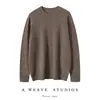 Suéter de Malha de Cashmere 100% Puro Fino, Gola Redonda, Luxuoso, para Negócios, Manga Longa, para Homens, Suéter Casual, Novo Modelo Outono e Inverno