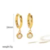 Pendientes Exagerados Sentido Avanzado Nicho Pendientes de Acero Inoxidable Chapados en Oro de 18k Pendientes de Hilo de Diamante Lujo Ligero Joyería Transfronteriza