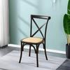 Silla vintage de madera al por mayor con respaldo de horquilla Silla americana de madera maciza con respaldo en cruz Silla de comedor minimalista de diseño para el hogar de celebridad de Internet