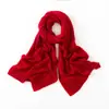 Cachemira Otoño/Invierno 2026 Nuevo Bufanda Larga para Mujer Color Sólido Hueco Protector de Cuello Bufanda Moda Chal de Punto Pullover
