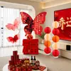 Set de Decoración para Inauguración de Casa: Adornos de Mariposa, Decoraciones de Columna de Tablero KT, Farolillos de Bola de Panal para Sala de Estar de Casa Nueva, Set de Arreglo de Ambiente