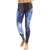 Leggings Estampados Digitales Cielo Estrellado Galaxy Nuevo 2024 Transfronterizo para Mujer Europeos y Americanos Cintura Baja Pantalones de Pie Pequeño Kdk1011
