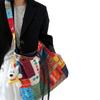 Bolsa de Lona de Mezclilla Bohemia de Doble Pan, Bolso Tote Versátil para Viajes, Bolso Cruzado Vintage de Contraste de Doble Cara Utilizable