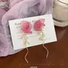 Pendientes de Flor Coloridos con Aguja de Plata Estilo Vacaciones de Verano, Pendientes de Moda de Lujo Ligero de Alta Gama, Accesorios para Orejas de Nicho para Mujeres