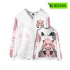 Suprimento transfronteiriço melão Deus Ayani casa de brincar de espião suéter com zíper solto casual suéter com capuz estampado 3D