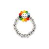 Anillo de cuerda elástica con cuentas de cara sonriente de plata de ley S925 con diseño de girasol de Corea INS, estilo hada