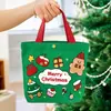 Bolsa de lona fofa de Natal, bolsa tote de estudante com aparência elegante, bolsa de presente de Natal em desenho animado, bolsa para embalagem de presente de Natal