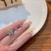 Pendientes coreanos con lazo de amor para mujer, sencillos, con nicho de diamantes, flores y perlas, de plata 925.