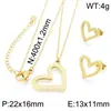 Japonês e Coreano Simples e Doce Design de Arte Hueco de Amor Conjunto de Pulseira Colar Brincos em Formato de Coração Atacado