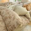 Conjunto de Quatro Peças para Cama em Algodão Puro Estilo Pastoral Quatro Estações Lençóis de Algodão Espessos e Capas de Edredom Dormitório Conjunto de Lençóis de Três Peças com Elástico Conjunto de Cama
