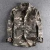 Kaji comercio exterior lavado camuflaje ropa de trabajo americana camisa de manga larga para hombre doble bolsillo transfronterizo casual militar juvenil