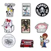 Colección de Broches de Animales de Dibujos Animados Divertidos Transfronteriza Estilo Artístico de Calavera de Gato Lindo Pin para Ropa Bolsos Venta al por Mayor