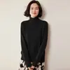 Suéter de Punto Básico de Cachemira 2026 Otoño e Invierno Nuevo para Mujer de Cuello Alto Color Sólido Corto Ajustado