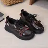 Nuevos Zapatos Infantiles Otoño 2026 Estilo Coreano Zapatos Planos de Moda con Lazo para Niñas de Edad Media y Mayores Zapatos Versátiles de Cuero con Punta Redonda para Niñas