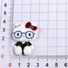 Gafas brillantes KT gato accesorios de resina dibujos animados adornos DIY pinzas para el pelo accesorios para el cabello imanes para refrigerador parches de flores para zapatos venta al por mayor