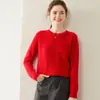 Nuevo Top Básico de Punto de Cachemira con Cuello Redondo para Mujer Otoño/Invierno 2024, Manga Larga, Holgado, Grueso, Ropa Interior, Cálido, Tejido de Trenza