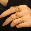 Estilo Ins Europeo y Americano Nueva Moda Anillo con Forma de Corazón de Acero Inoxidable Forma Especial Chapado en Oro Real Anillo Ajustable de Boca Viva Joyería
