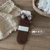 Calcetines coreanos de otoño para niños, de algodón peinado con lazo vintage, de longitud media, estilo princesa, apilados.