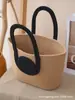 Bolsa de Tecido de Algodão Grande Capacidade Bolsa de Ombro para Praia Bolsa de Mão Vazada Bolsa Feminina Bolsa de Corda de Algodão Bolsa de Palha Bolsa Tote Transversal