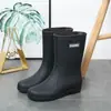 Nuevos zapatos de lluvia para mujer, ropa de trabajo exterior de moda, zapatos de agua, zapatos de goma cálidos para adultos, zapatos, botas de lluvia de estilo coreano