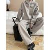 Sinan Principios de Otoño Nuevo Americano Casual Cuello Alto Sudadera con Capucha Cordón Elástico Deportivo Conjunto de Dos Piezas Sn7130