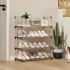 Zapatero Multifuncional para Viviendas de Alquiler, Zapatero Sencillo, Almacenamiento y Organización, Almacenamiento Transparente Multicapa, Metálico Ahorrador de Espacio