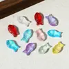 Cuentas de vidrio para peces con degradado bicolor y agujeros verticales, accesorios para joyería DIY para pulseras, collares y pendientes