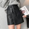Falda de Cuero para Mujer 2026 Otoño e Invierno Nuevo Estilo Irregular de Cintura Alta Adelgazante Falda de Cuero PU Versátil con Pantalones Cortos Integrados