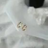 Pendientes Polaris S925 Chapados en Oro de 18 Quilates Estrella Círculo Neutro Simple Diario Hebilla Pequeña para Oreja