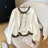 Toma real~ Camisa de manga larga con lazada rizada atmosférica para mujer, principios de otoño 26, suave camisa base engrosada