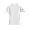 Camiseta ajustada de manga corta con cuello doblado pequeño de color sólido para mujer, ropa de primavera europea y americana, C73128