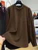[Derong] Tamanho Extra Grande 150kg Camiseta de Manga Longa Solta Escovada Feminina Outono e Inverno Estilo Preguiçoso Top Casual