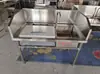 Dreno de mesa de peixe em aço inoxidável bancada de peixe comercial de supermercado plataforma de cozinha de mesa de abate de hotel pouso
