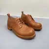 2023 Rosa verde outono novo cor sólida primeira camada couro bovino em estoque bico redondo cadarço frontal cano baixo boca funda sapatos femininos