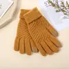 Guantes de pantalla táctil tejido jacquard piña guantes engrosados cálidos para dedos hombres y mujeres plegables antideslizantes guantes al por mayor