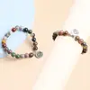 Jingdong Joias Ágata da Índia Pingente de Lótus para Yoga Pulseira Simples Moda Círculo Único Pulseira de Contas Redondas Atacado de Fábrica