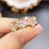 Anillo de Zafiro Rosa Natural Popular al por Mayor de Fábrica Plata S925 Incrustado Piedra Principal 2.5*5 Venta Directa de Fábrica de Joyería