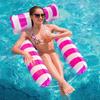 Hamaca de Agua de Malla para Adultos para Piscina Personalizada Flotador Inflable de Tres Tubos Portátil Silla Lounge de Agua de Malla Inflable Fila Flotante