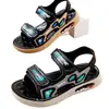 Sandalias para niños y adolescentes, uso en casa y al aire libre, sandalias de playa con velcro, sandalias de moda para niños