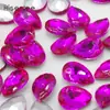 Venda Quente Transfronteiriça Diamantes Coloridos em Forma de Gota d'Água, Diamantes de Vidro Transparente, Diamantes de Formato Especial, Gemas para Manicure Banhadas a Prata com Fundo Pontiagudo