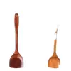 Espátula antiaderente espátula de madeira maciça cabo longo espátula de panela de madeira espátula de madeira para panela espátula para saltear espátula para fritar colher utensílios de cozinha comércio exterior atacado